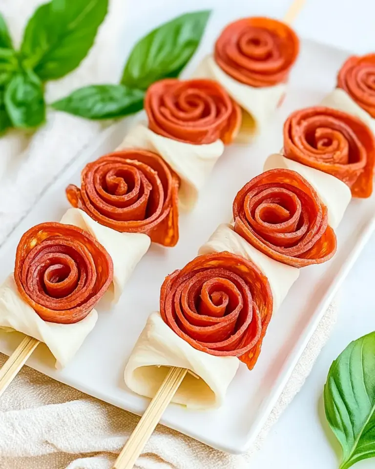 Homemade Pepperoni Rose Skewers photo