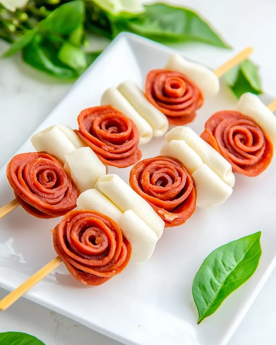 Easy Pepperoni Rose Skewers shot