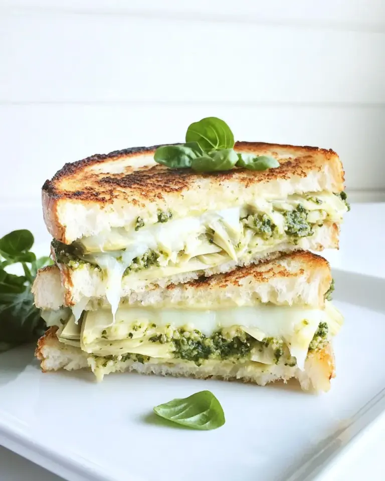 Homemade Pesto, Artichoke, and Havarti Grilled Cheese photo