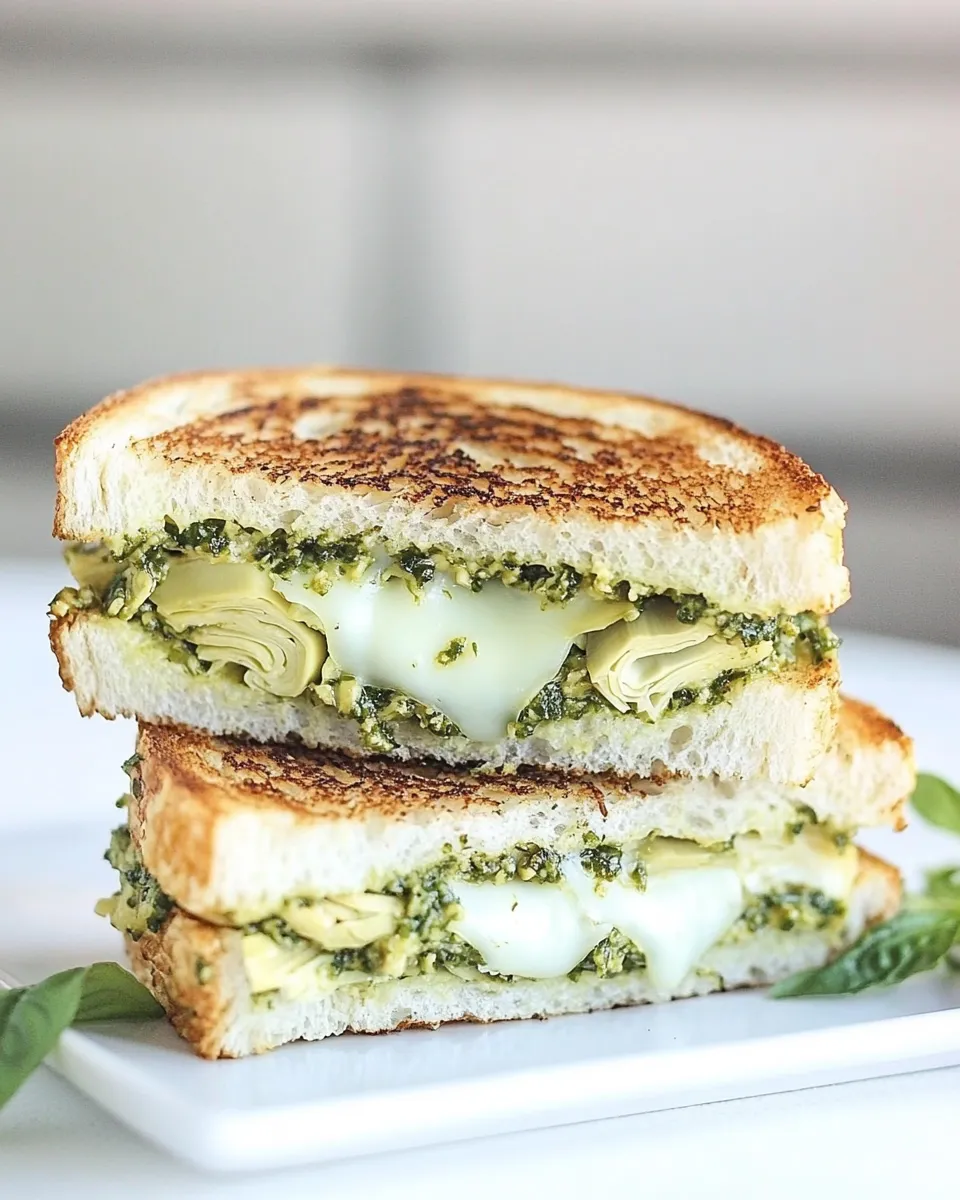 Easy Pesto, Artichoke, and Havarti Grilled Cheese recipe photo