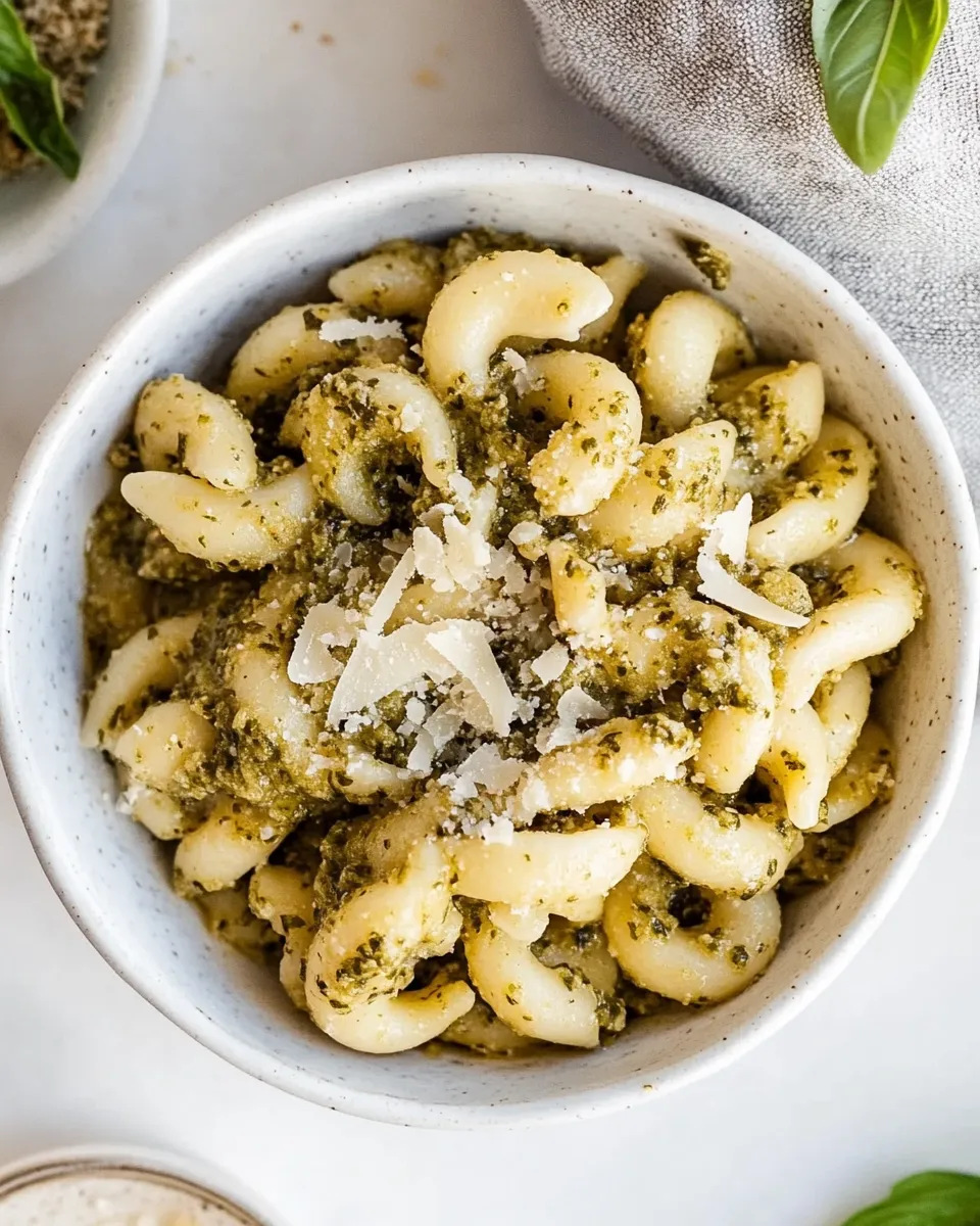 Homemade Pesto Cavatappi photo