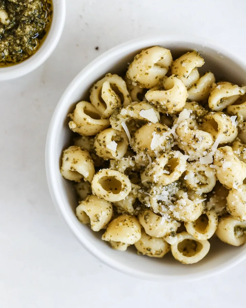 Delicious Pesto Cavatappi shot