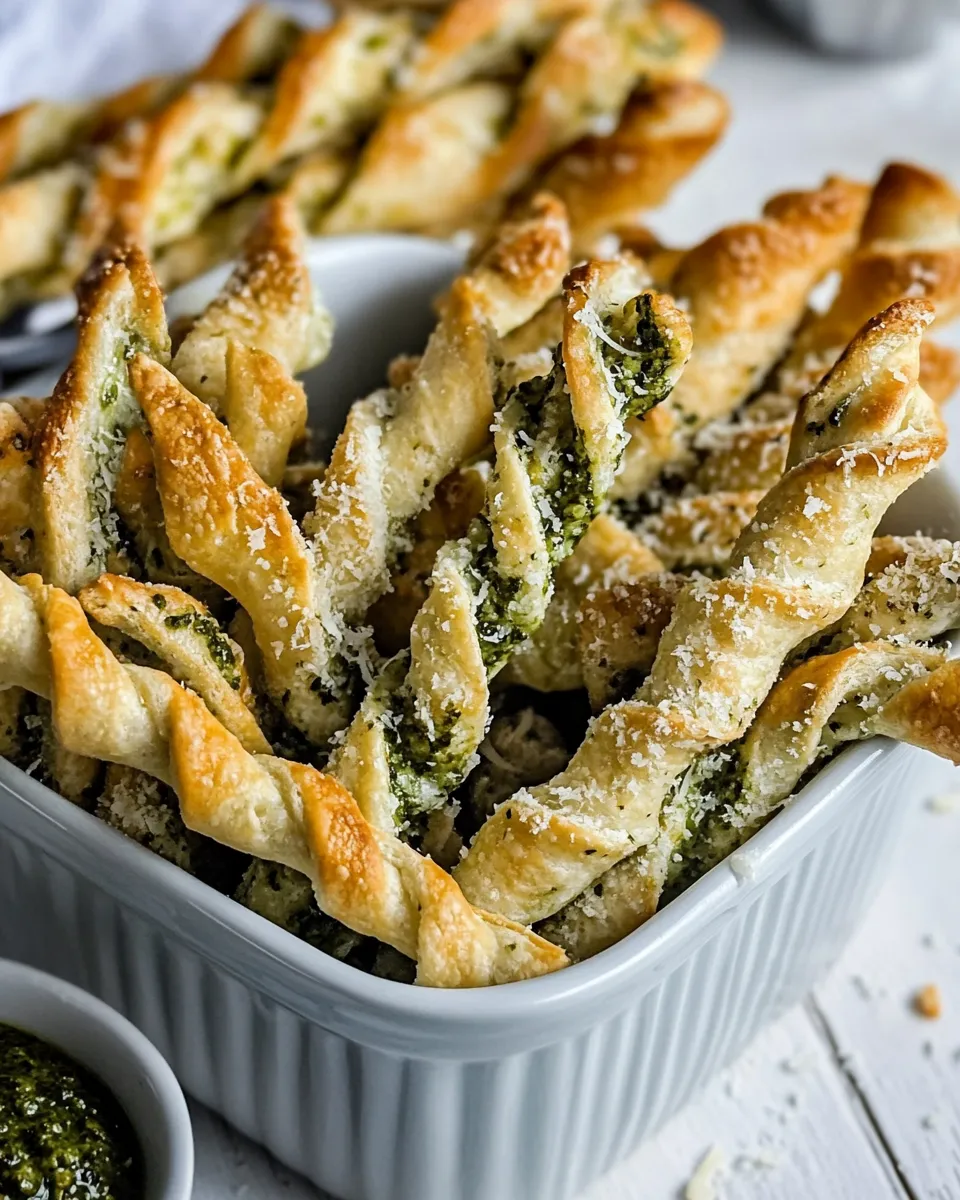 Easy Pesto Parmesan Cheese Straws recipe photo