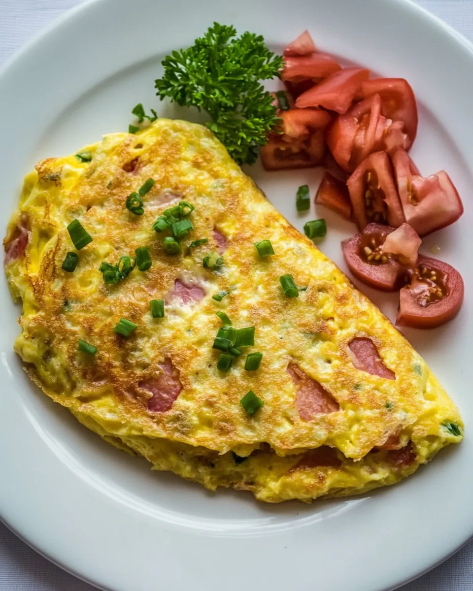 Delicious Pimiento Cheese Omelet shot