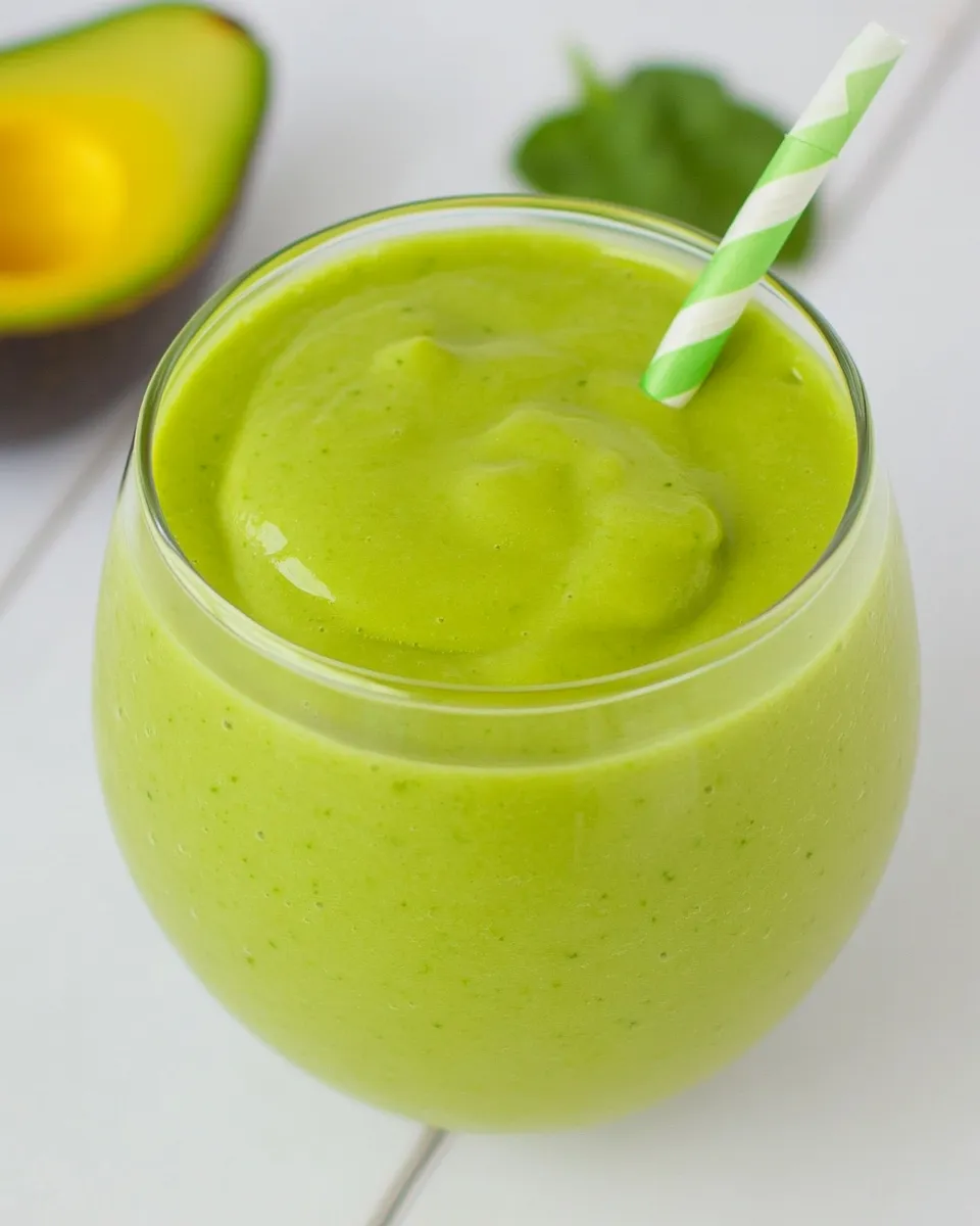 Quick Pineapple Avocado Green Smoothie shot