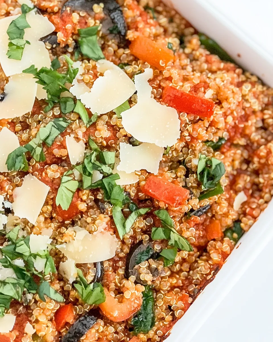 Healthy Pizza Quinoa Casserole (Vegan!) recipe photo