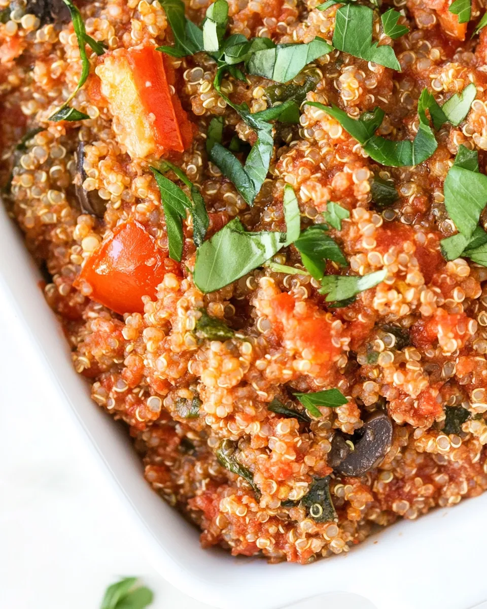 Quick Pizza Quinoa Casserole (Vegan!) shot