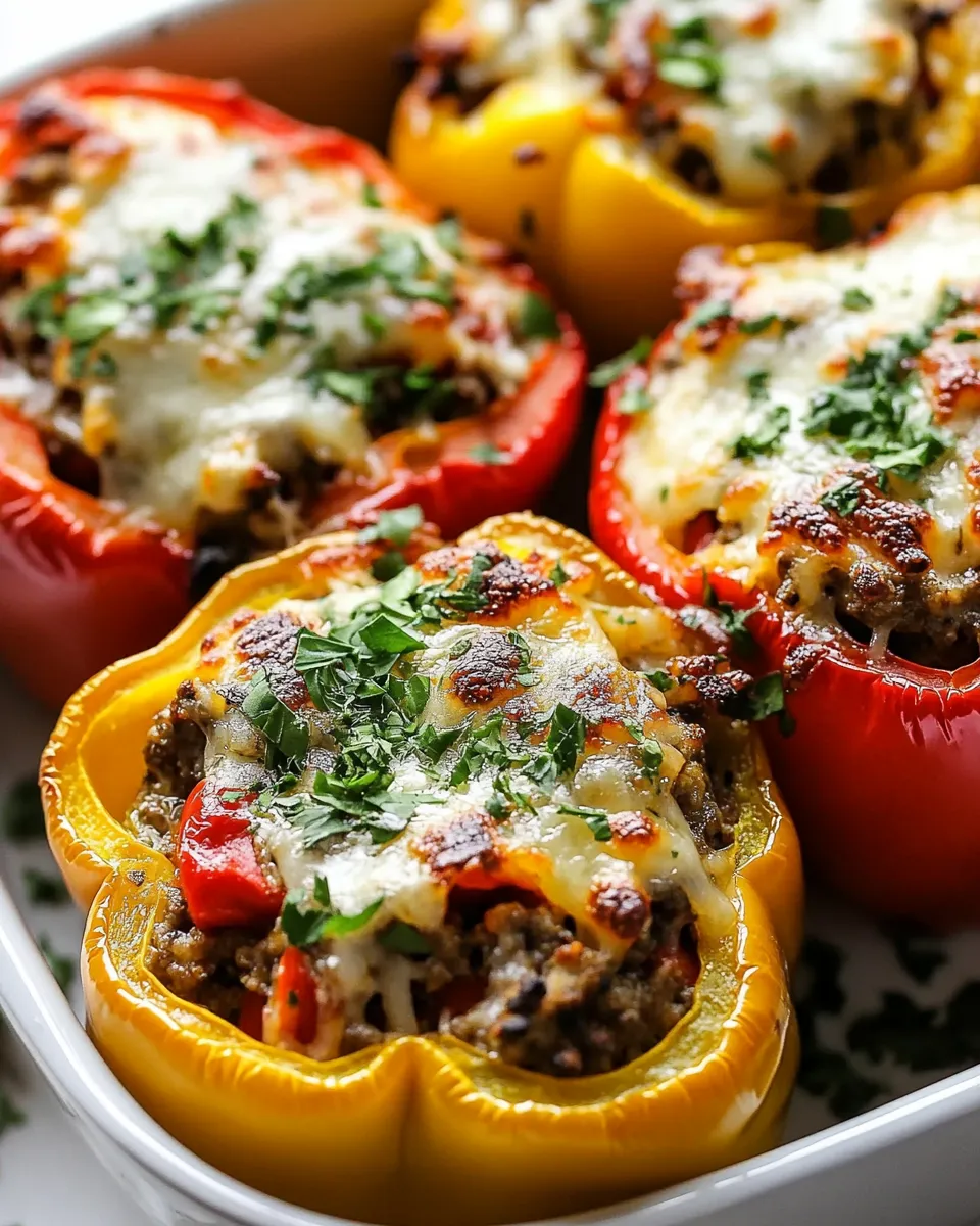 Homemade Pizza Stuffed Bell Peppers photo