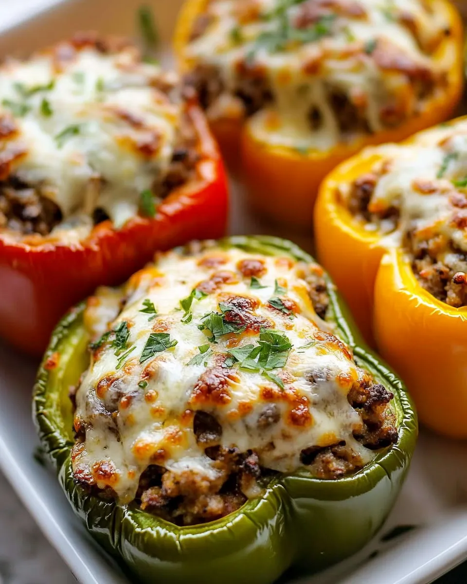 Easy Pizza Stuffed Bell Peppers recipe photo