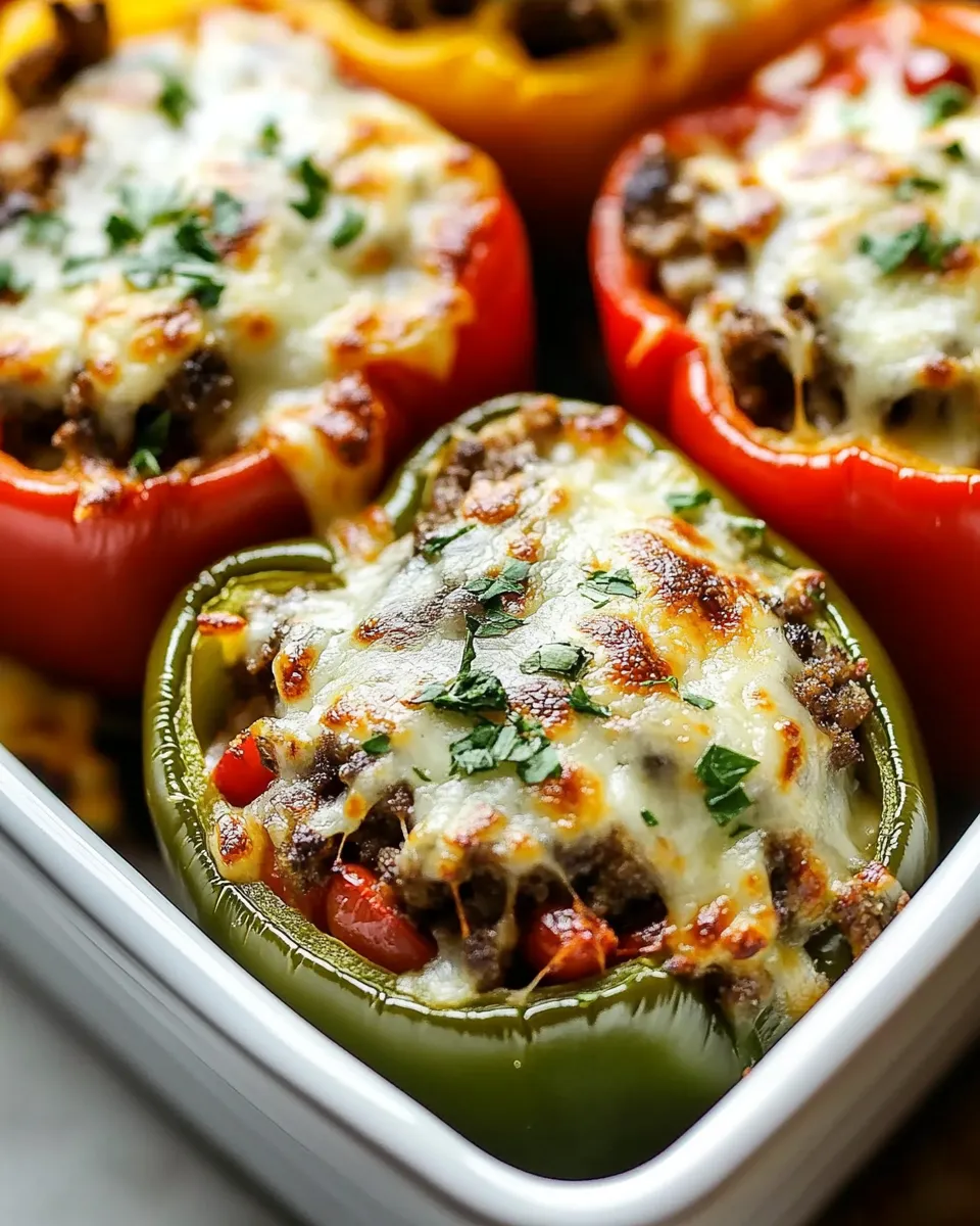 Delicious Pizza Stuffed Bell Peppers shot