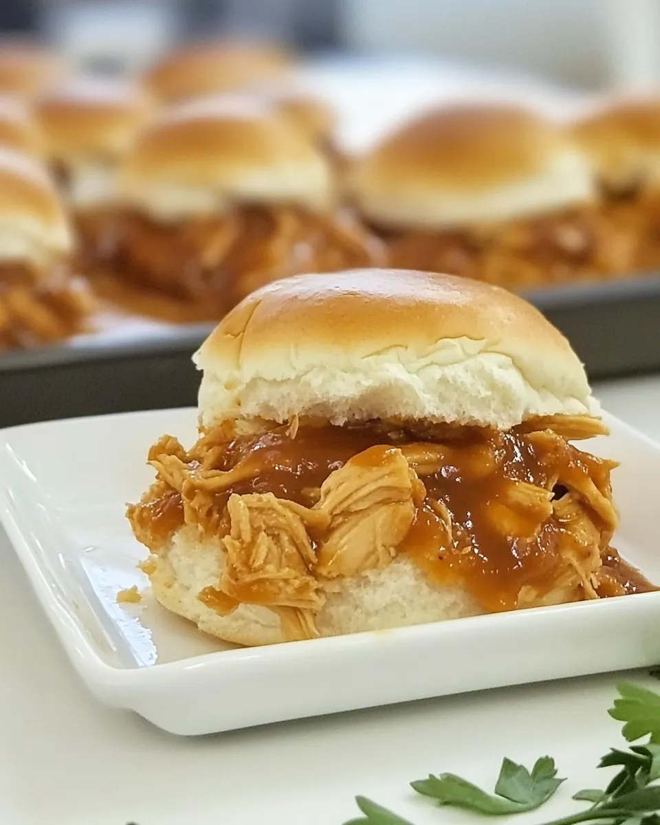 Homemade Pulled BBQ Chicken Sliders photo