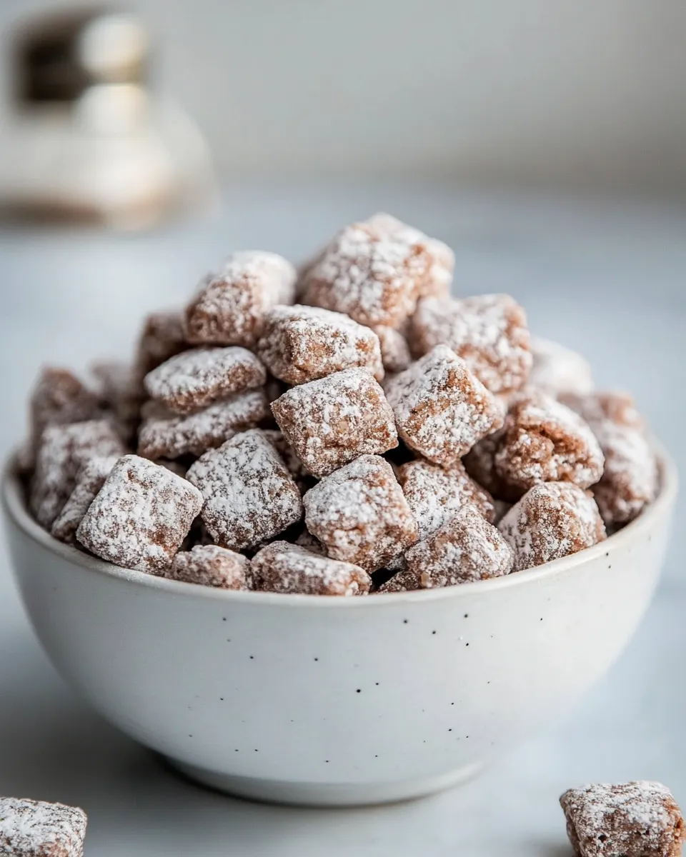 Easy Puppy Chow Muddy Buddies Recipe shot