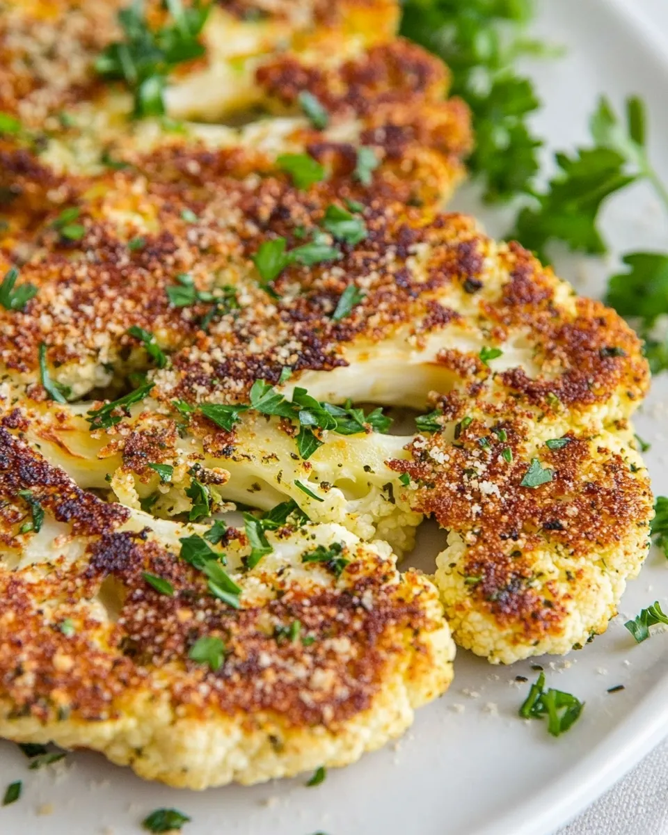 Easy Quick & Easy Herb-Crusted Cauliflower Steaks recipe photo