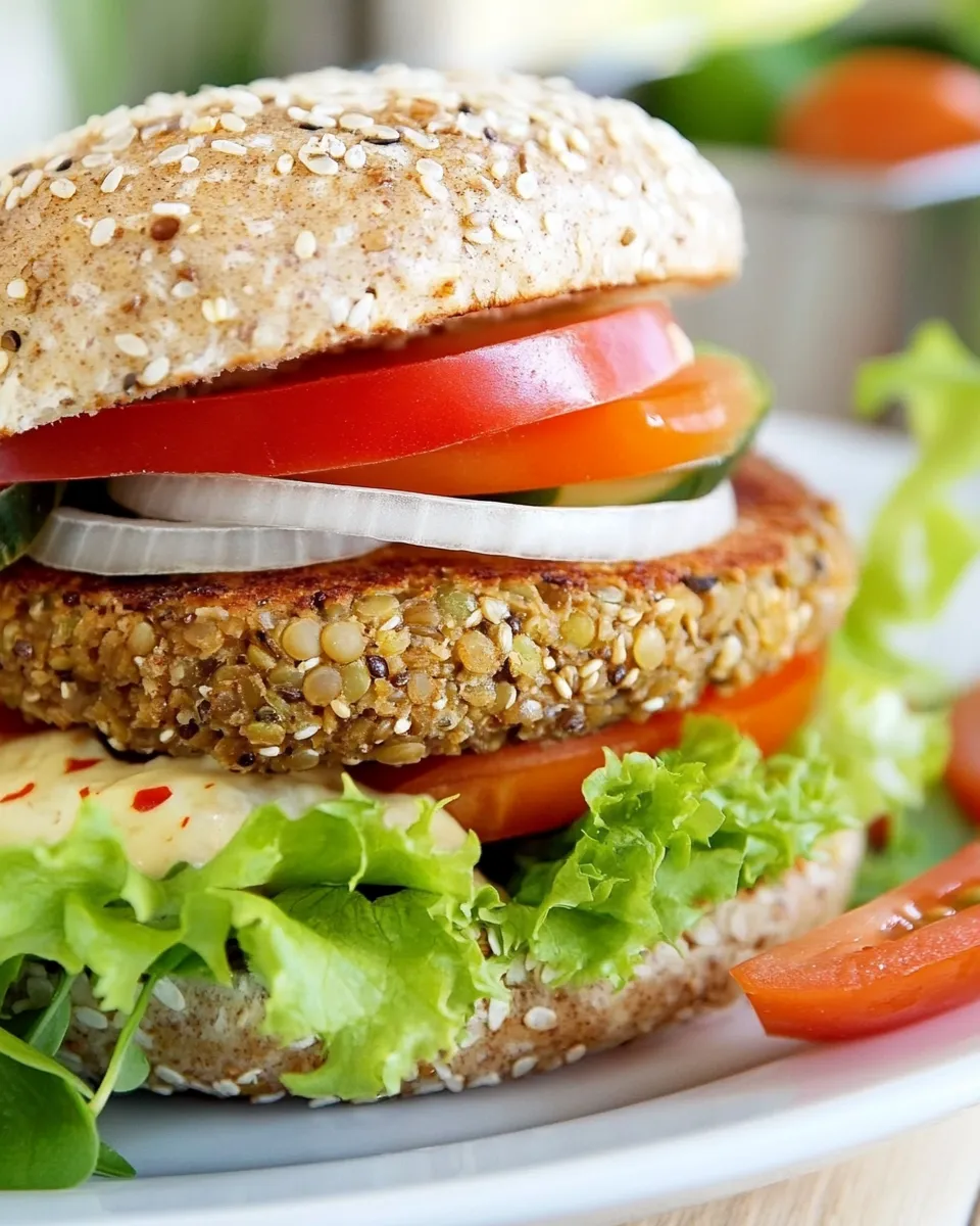 Delicious Quinoa Lentil Burger shot