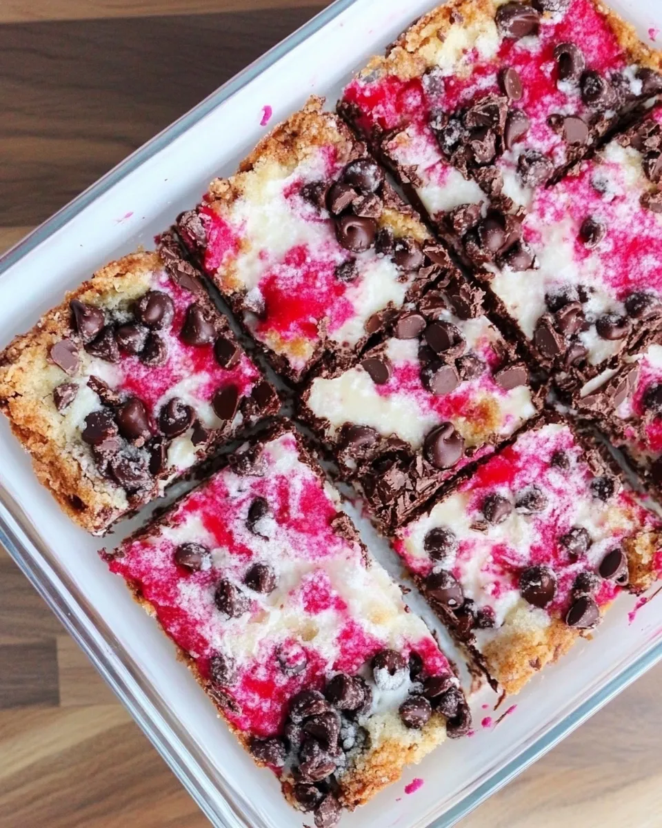 Homemade Raspberry Chocolate Chip Magic Squares photo