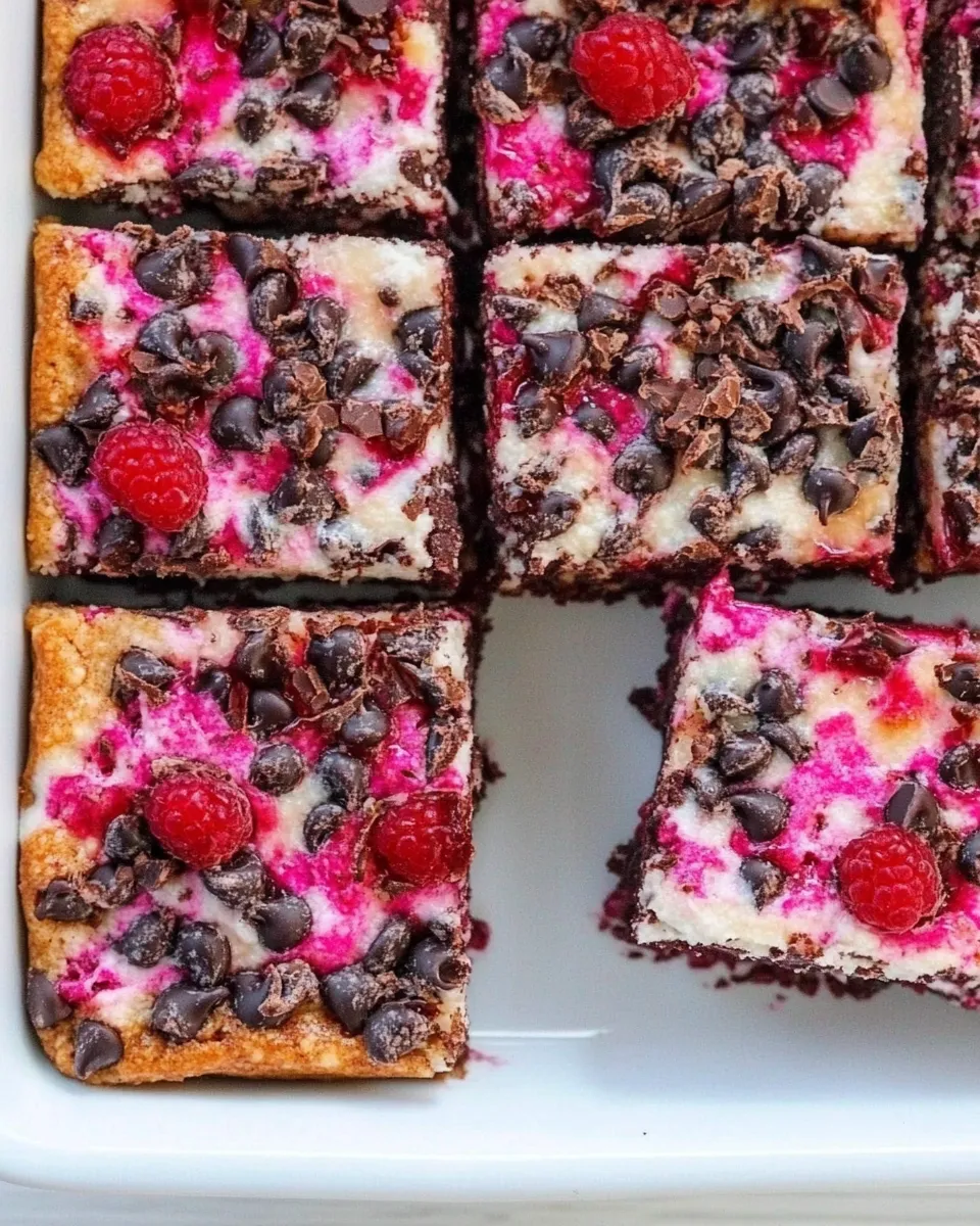 Sweet Raspberry Chocolate Chip Magic Squares shot