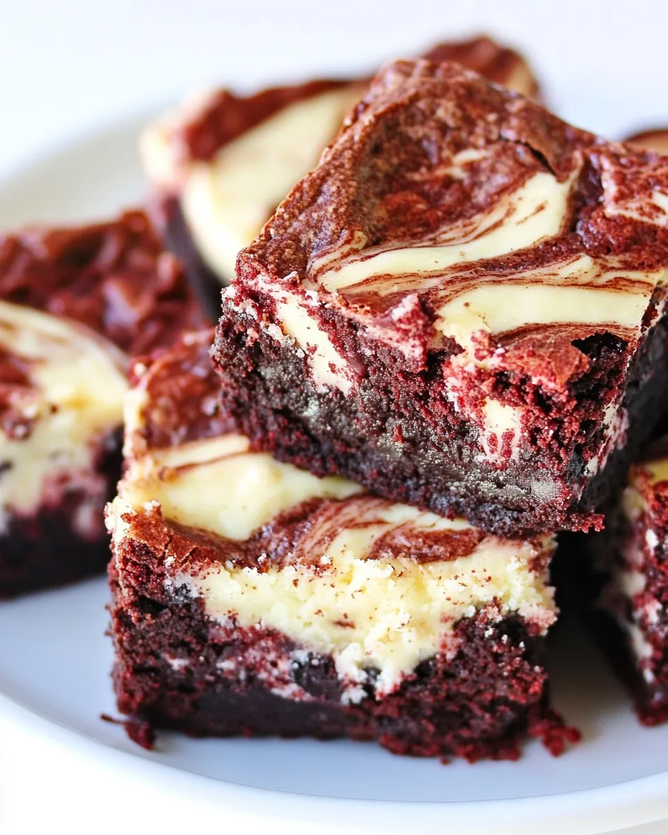 Classic Red Velvet Oreo Swirl Brownies image