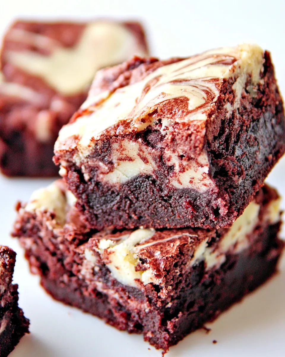 Delicious Red Velvet Oreo Swirl Brownies shot