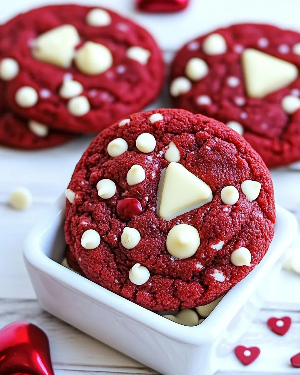 Classic Red Velvet White Chocolate Cookies image