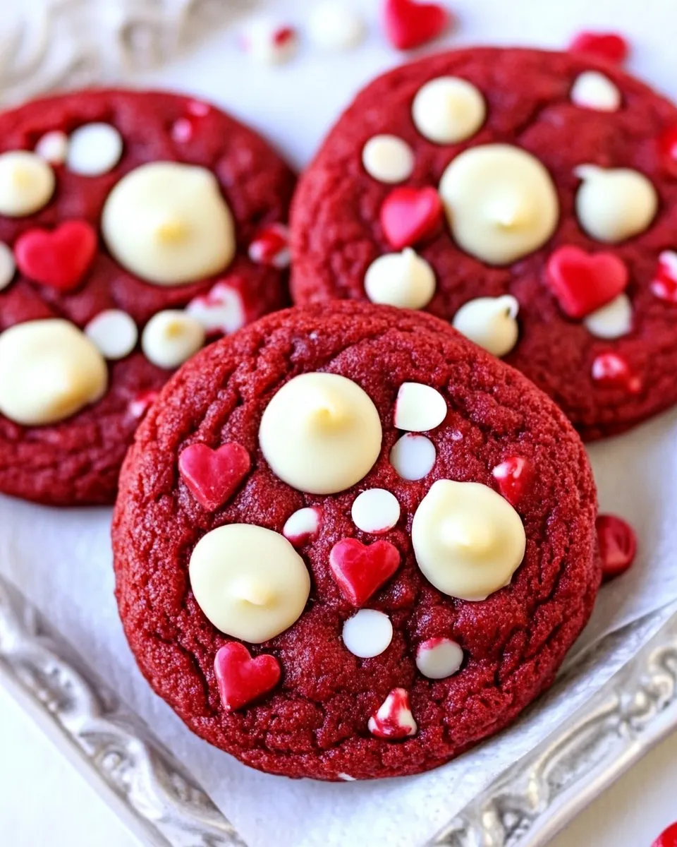 Easy Red Velvet White Chocolate Cookies recipe photo