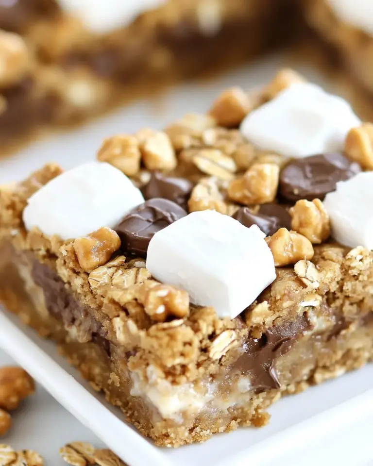 Homemade Reeses Peanut Butter Smores Oatmeal Cookie Bars photo