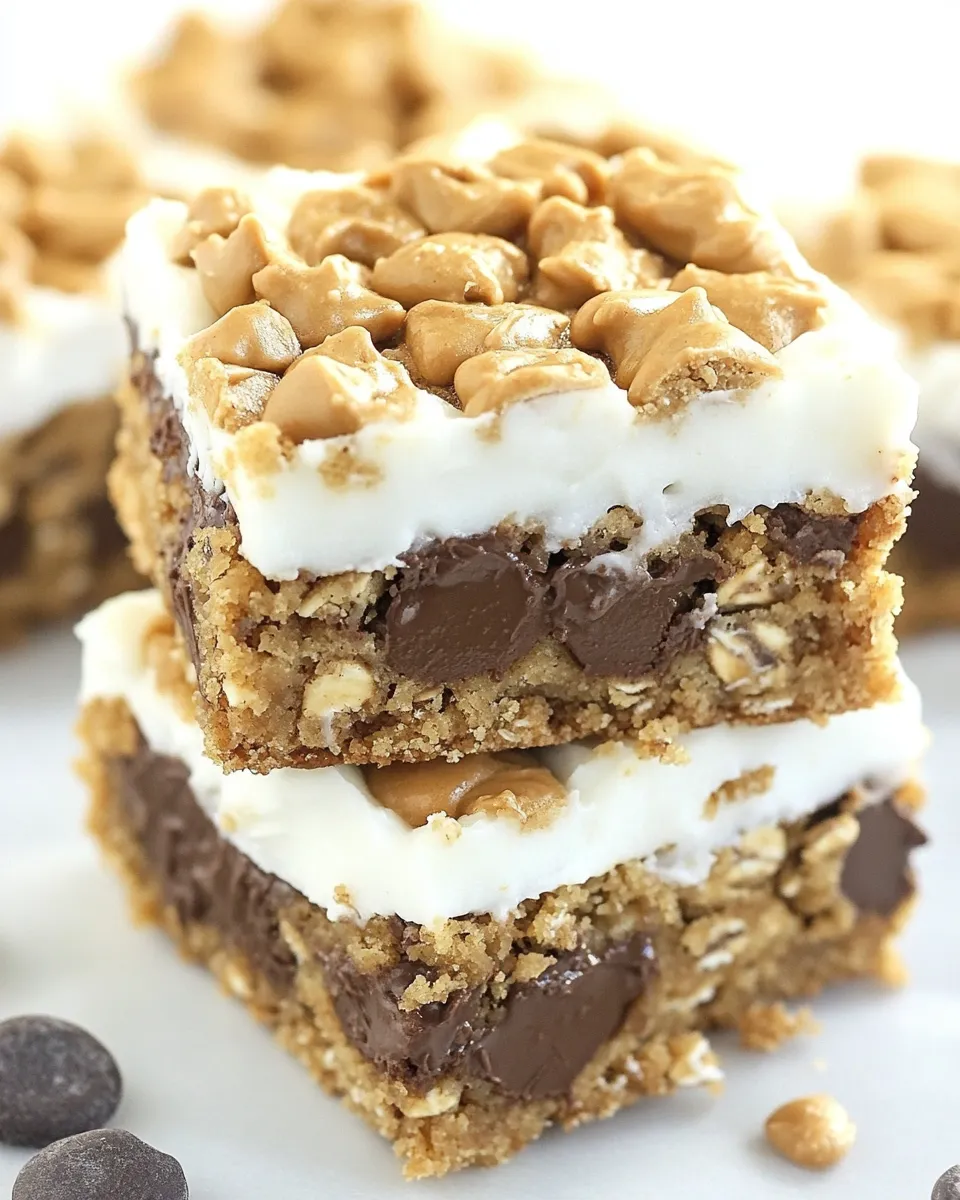 Delicious Reeses Peanut Butter Smores Oatmeal Cookie Bars image