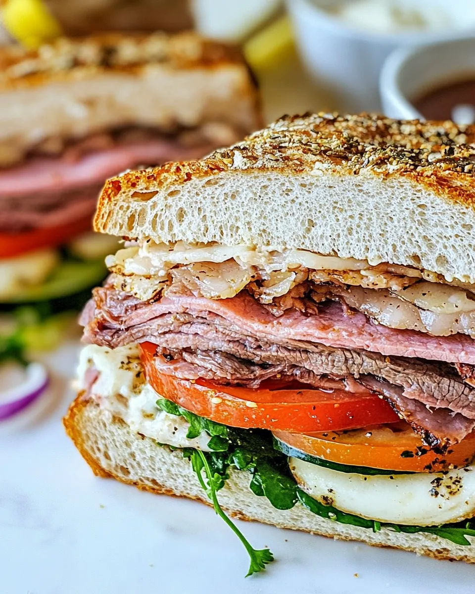 Delicious Roast Beef Sandwich shot