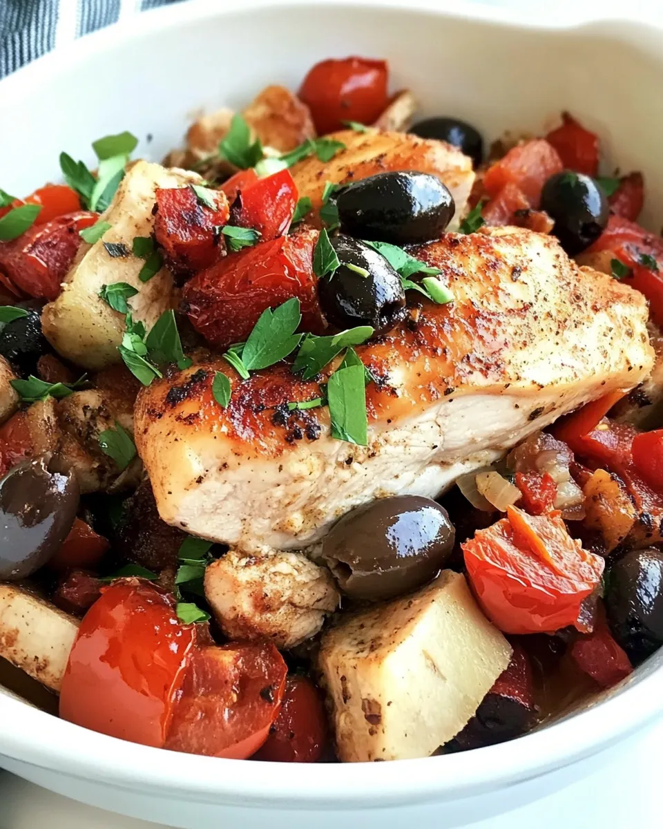 Easy Roast Chicken with Tomatoes and Olives Recipe shot