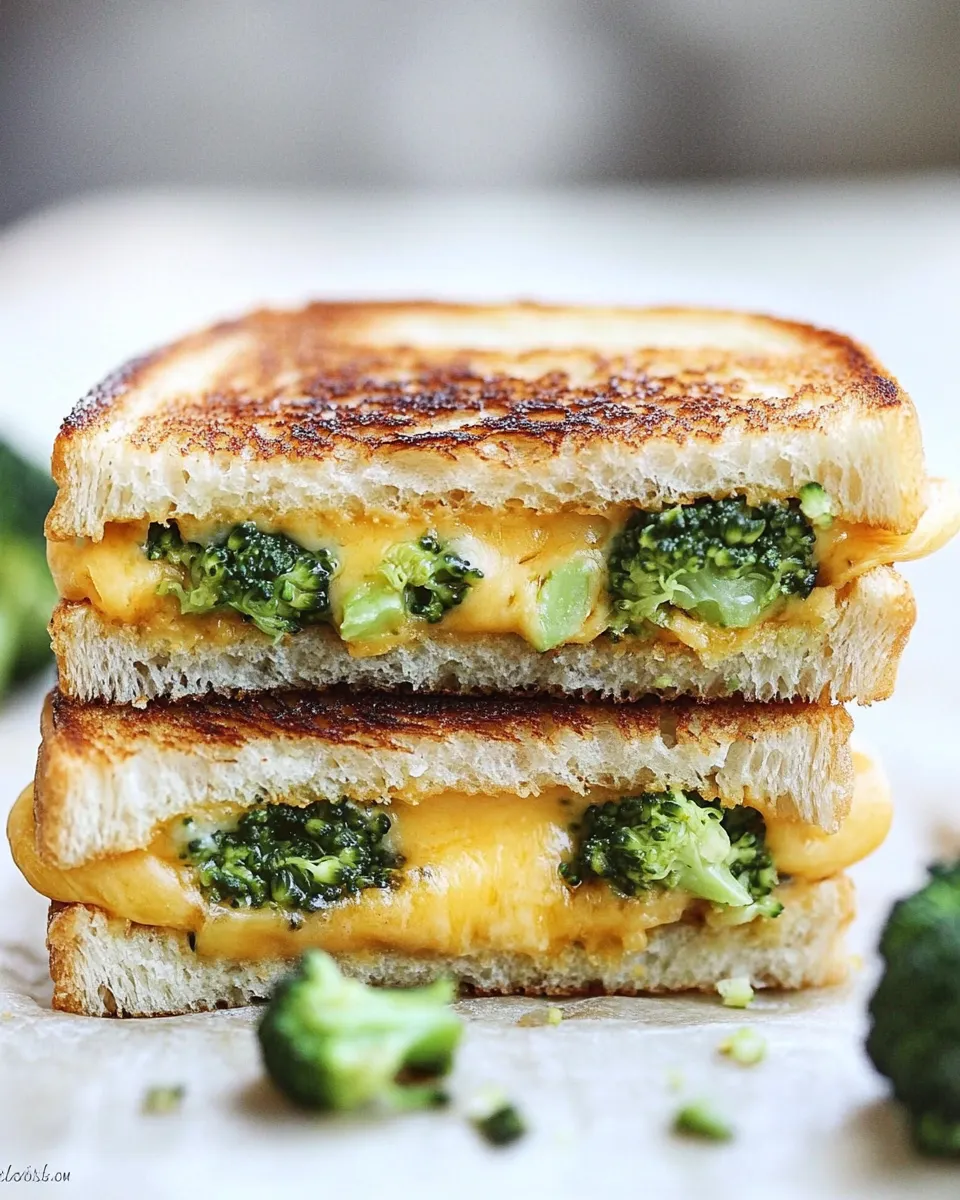 Delicious Roasted Broccoli Grilled Cheese shot
