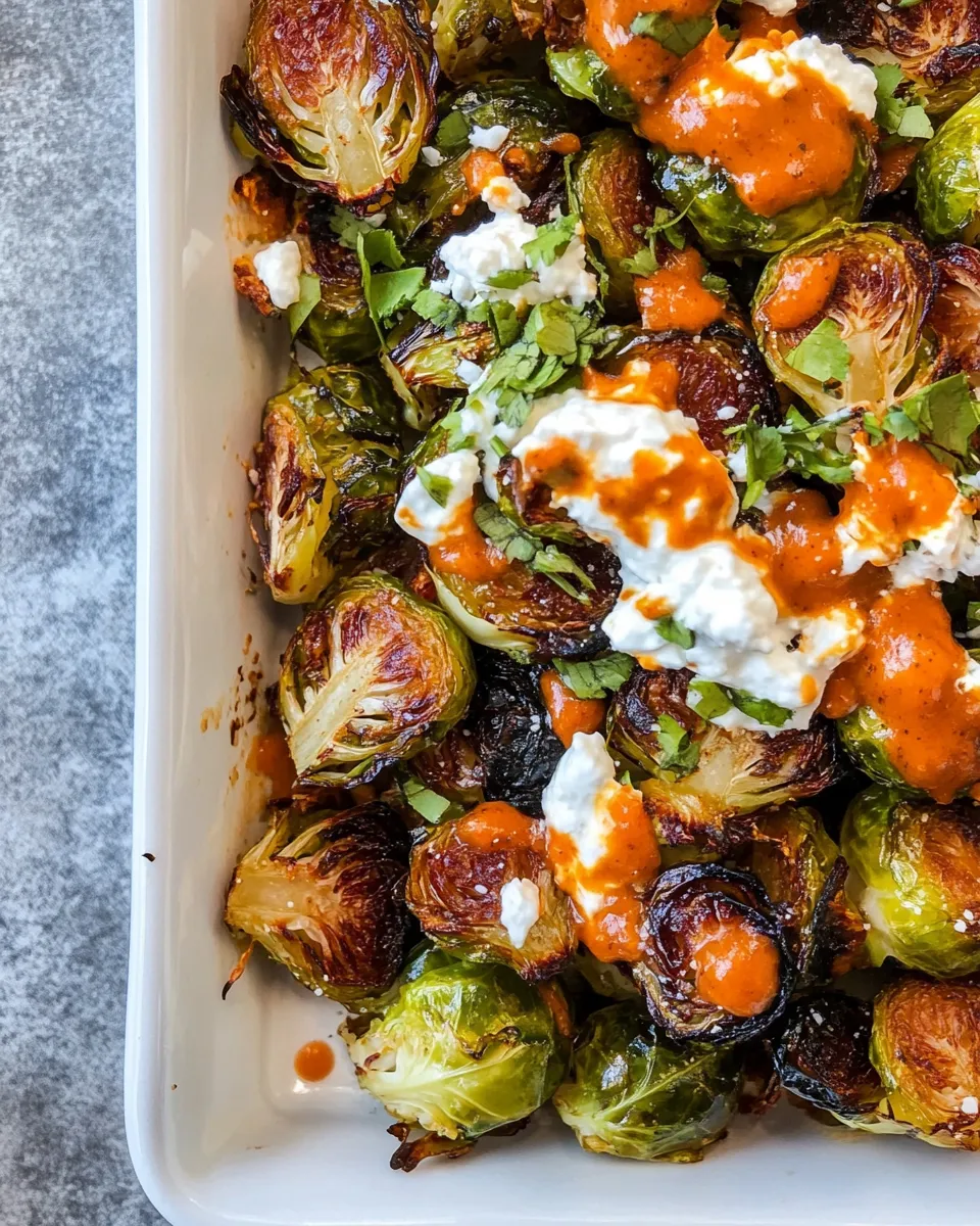 Quick Roasted Buffalo Wing Brussels Sprouts. dish image