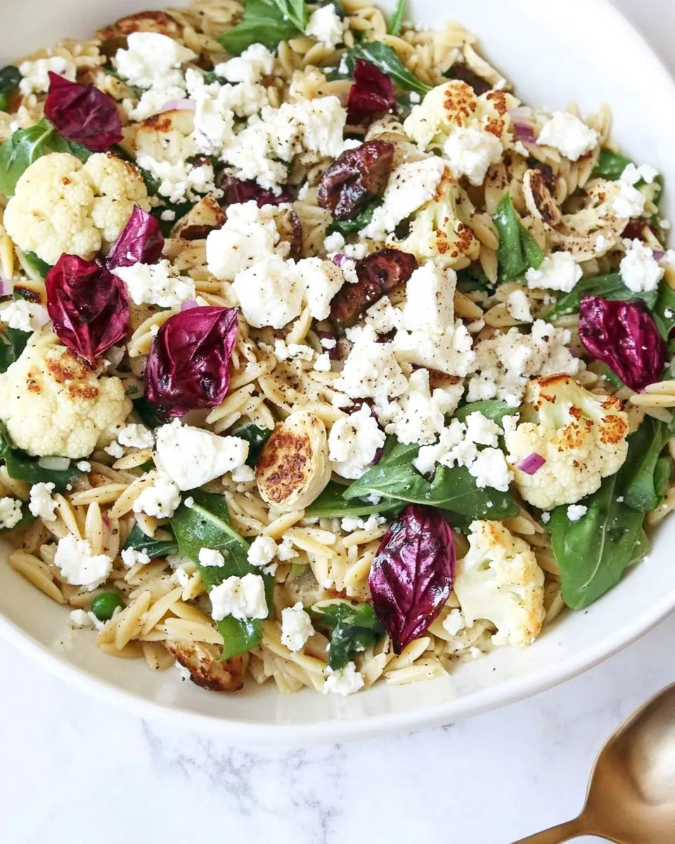 Best Roasted Cauliflower, Feta, and Orzo Salad recipe photo