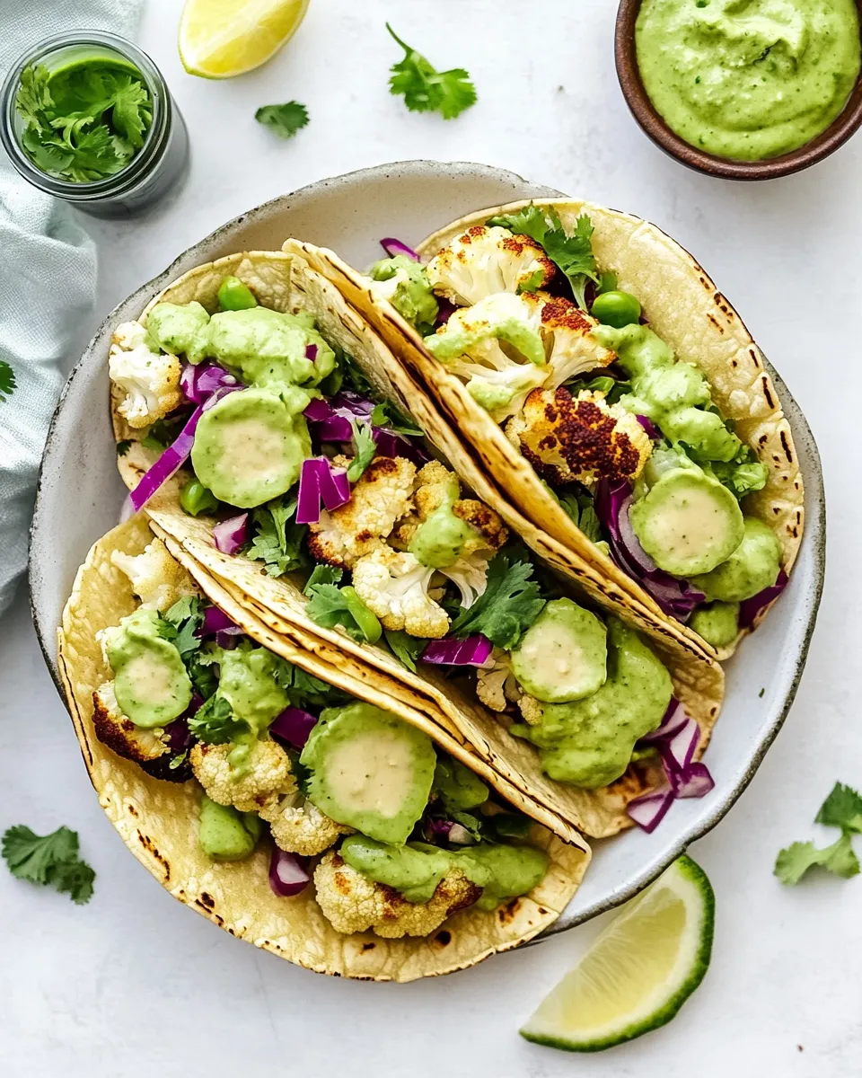 Tasty Roasted Cauliflower Tacos shot
