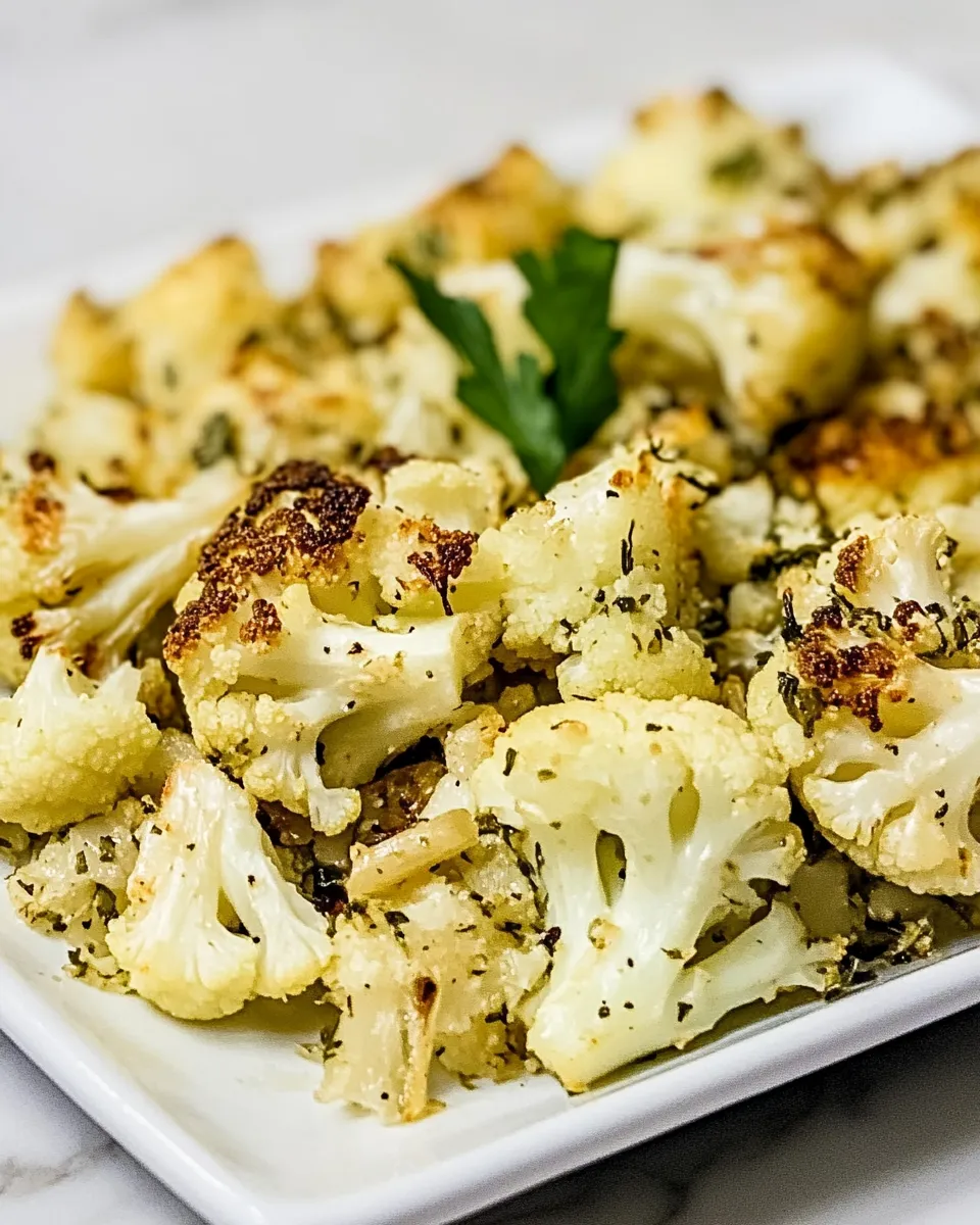 Delicious Roasted Cauliflower with Garlic shot