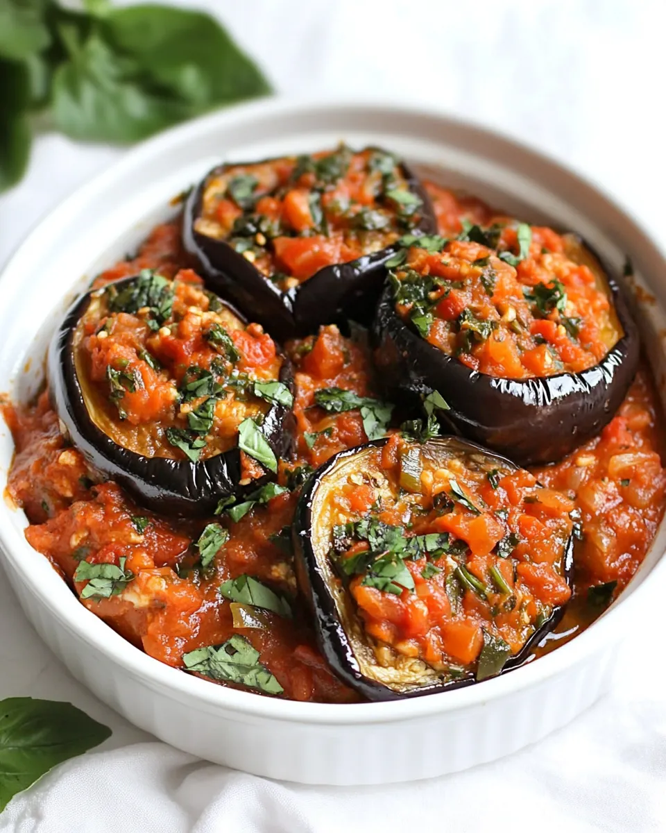 Delicious Roasted Eggplant with Fresh Tomato Skillet Sauce image