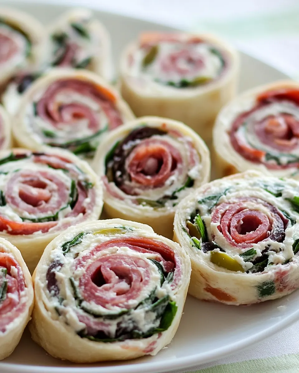 Easy Salami Olive and Cream Cheese Pinwheels recipe photo