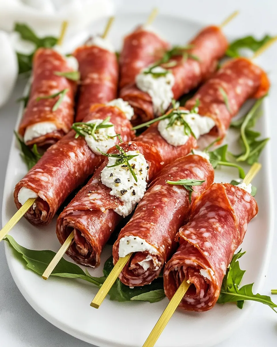 Classic Salami Roll Ups shot