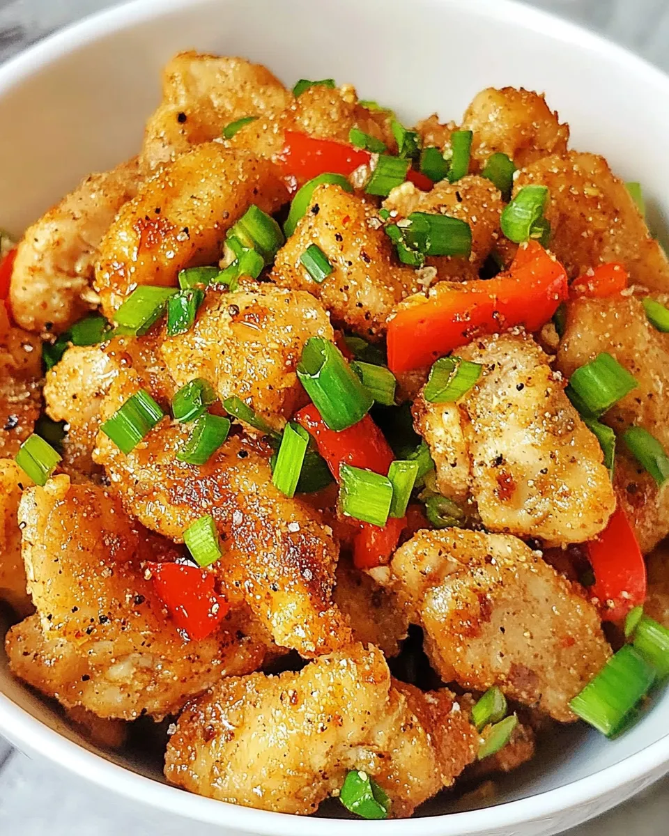 Delicious Salt and Pepper Chicken shot