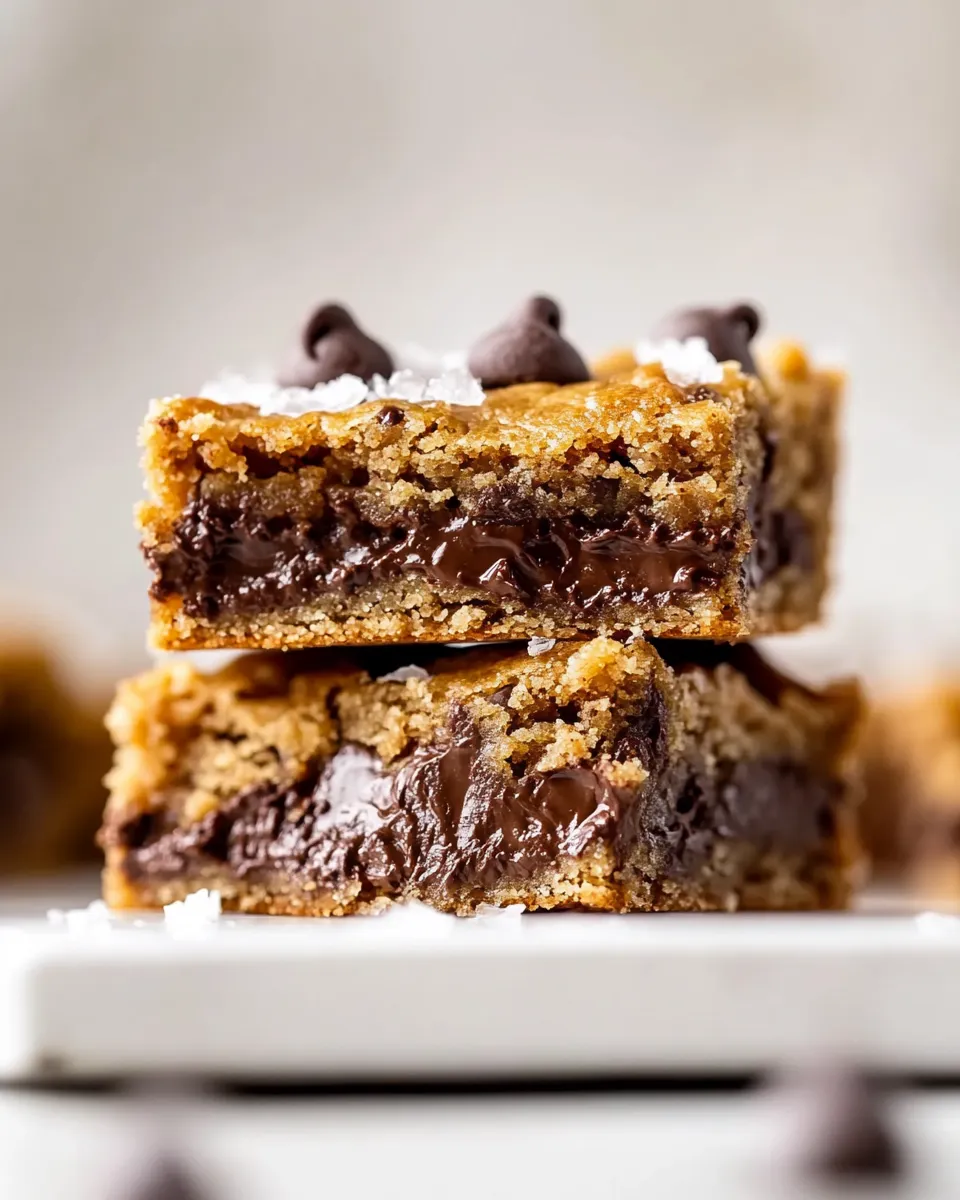 Tasty Salted Brown Butter Chocolate Chip Cookie Bars. dish image