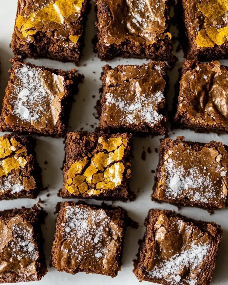 Homemade Salted Cookie Crinkle Top Brownies. recipe photo