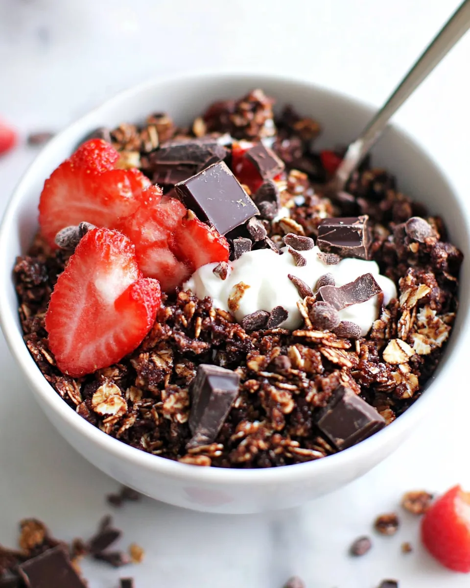 Delicious Salted Dark Chocolate Granola shot