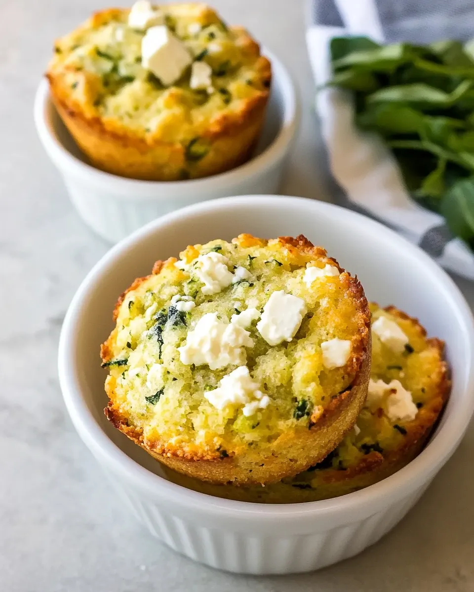 Homemade Savory Almond Flour Zucchini Muffins with Feta photo