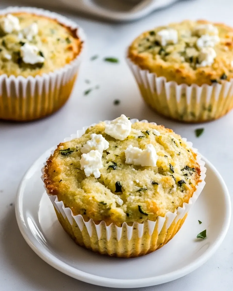 Delicious Savory Almond Flour Zucchini Muffins with Feta image