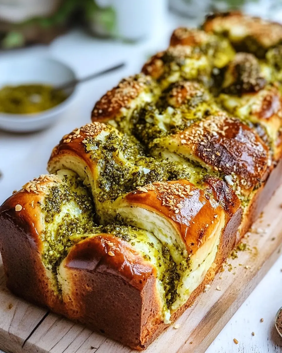 Delicious Savory Pesto Babka shot