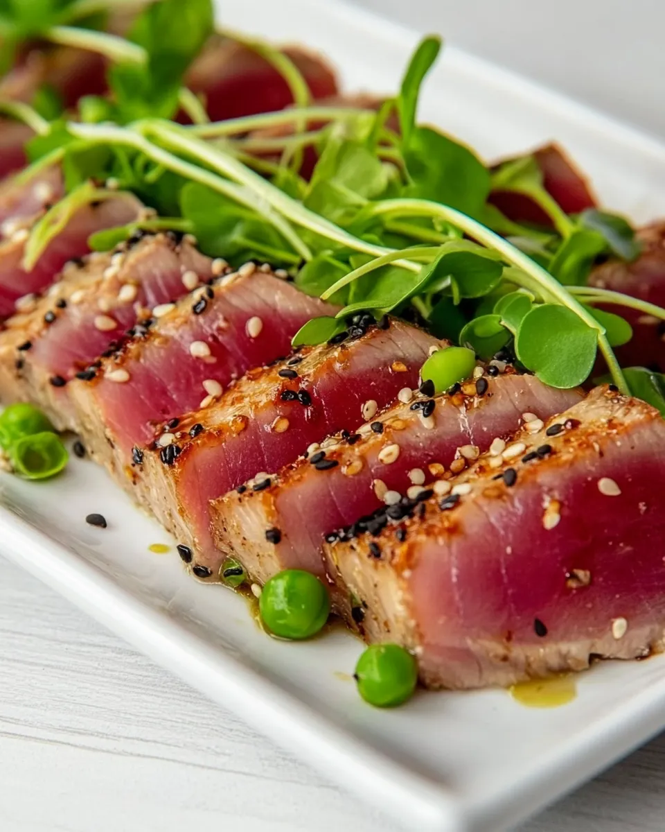 Homemade Seared Ahi Tuna Steak photo
