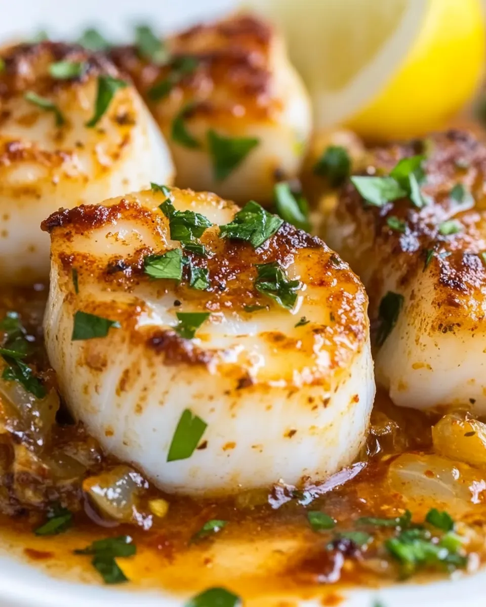 Savory Seared Lemon Paprika Garlic Butter Scallops dish photo
