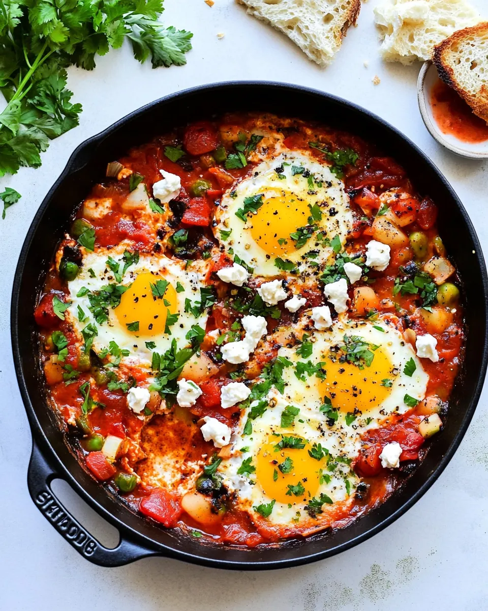 Delicious Shakshuka food shot