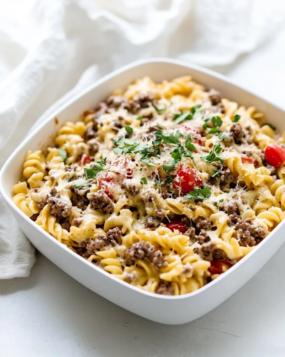 Homemade Sheet Pan Cheeseburger Pasta. picture