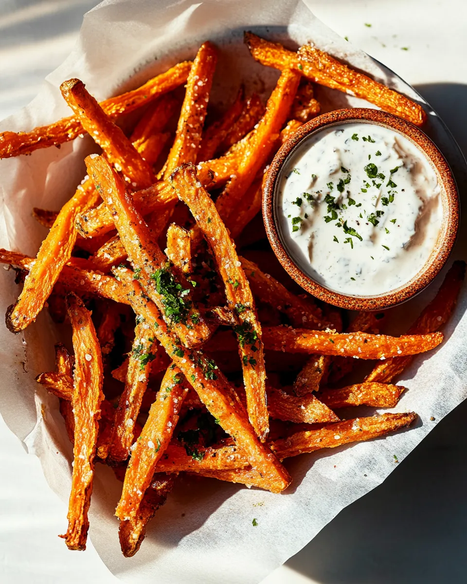 Easy Sheet Pan Roasted Carrot Fries with Garlicky Yogurt Dip photo