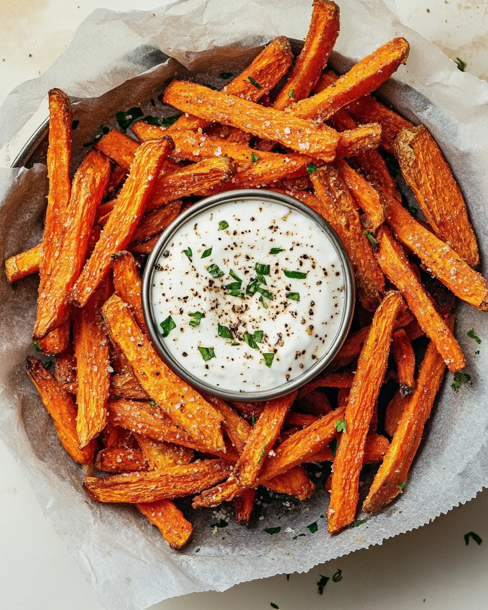Delicious Sheet Pan Roasted Carrot Fries with Garlicky Yogurt Dip image