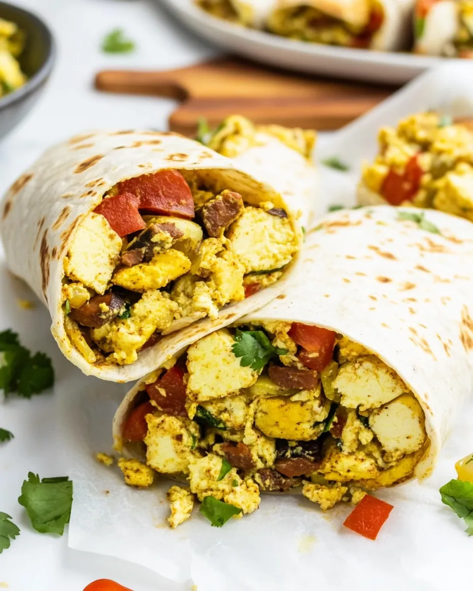 Easy Sheet Pan Vegan Breakfast Burritos (4 Ways!) recipe photo